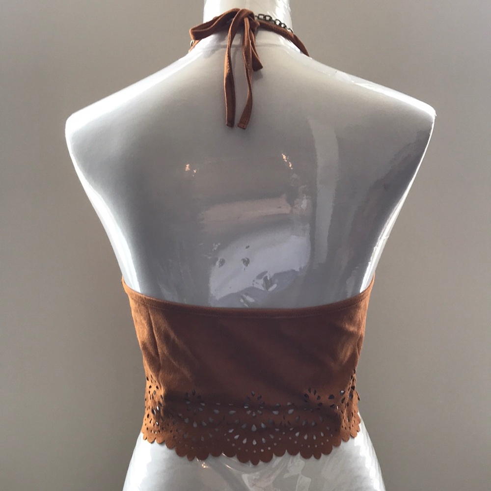 💗SALE! Last one! Cropped Micro Suede Cami Halter - Picture 4 of 6